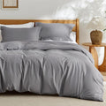 Duvet Cover Queen Size - Soft Double Brushed Bedding Set for Kids & Adults, Zipper Closure, 3 Pieces, Includes 1 Duvet Cover (90"x90") & 2 Pillow Shams, NO Comforter, Grey